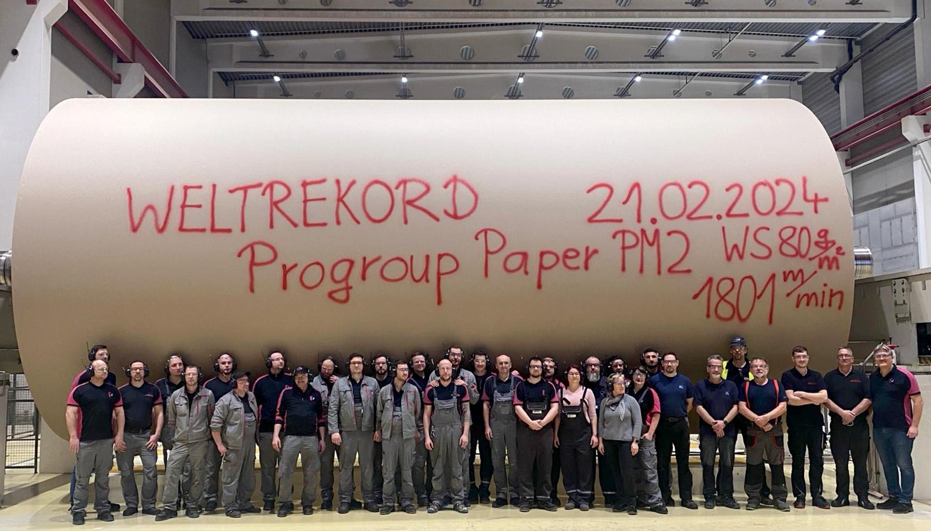 Progroup PM2 Weltrekord Papierrolle